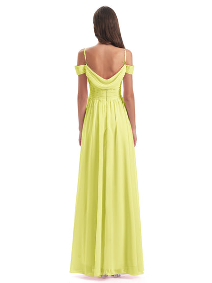 Mia A-line Off The Shoulder Long Bridesmaid Dresses