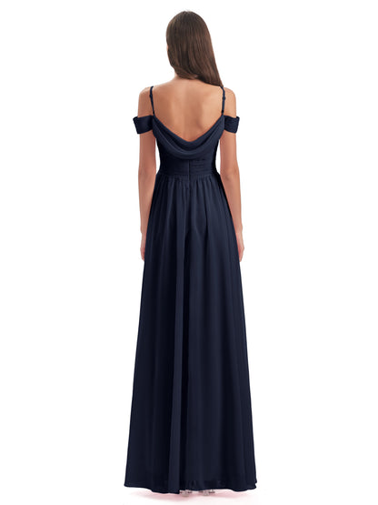 Mia A-line Off The Shoulder Long Bridesmaid Dresses