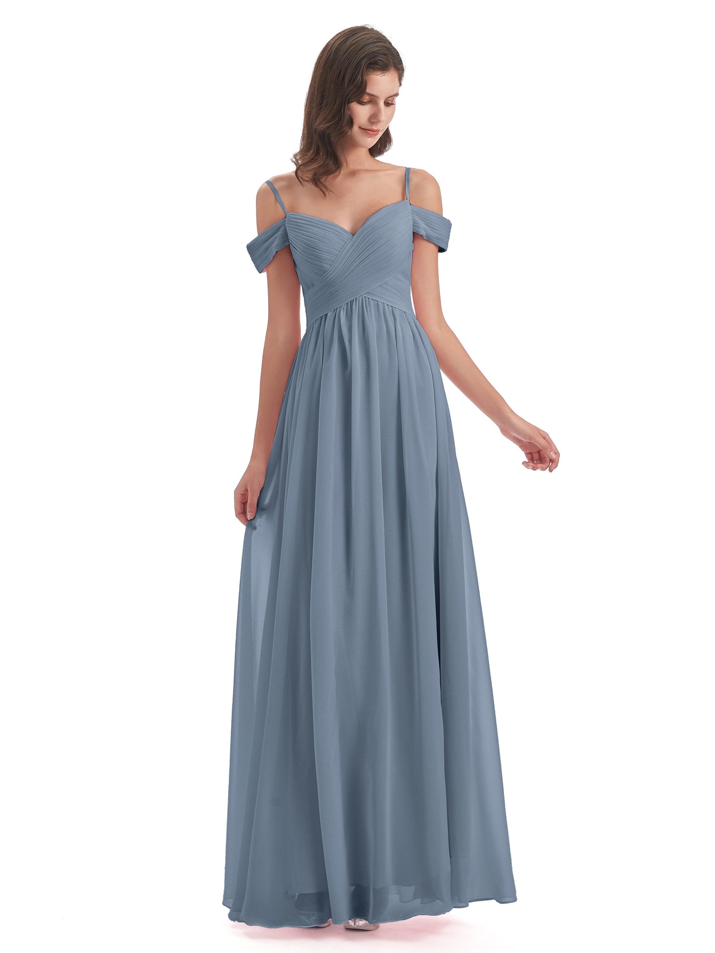 Mia A-line Off The Shoulder Long Bridesmaid Dresses