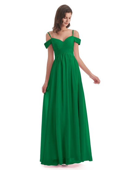Mia A-line Off The Shoulder Long Bridesmaid Dresses
