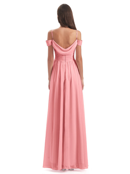 Mia A-line Off The Shoulder Long Bridesmaid Dresses
