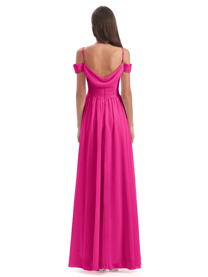 Mia A-line Off The Shoulder Long Bridesmaid Dresses