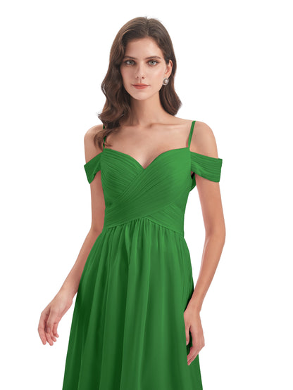 Mia A-line Off The Shoulder Long Bridesmaid Dresses