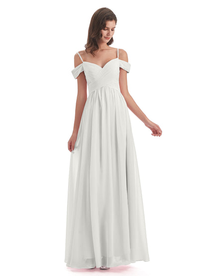 Mia A-line Off The Shoulder Long Bridesmaid Dresses