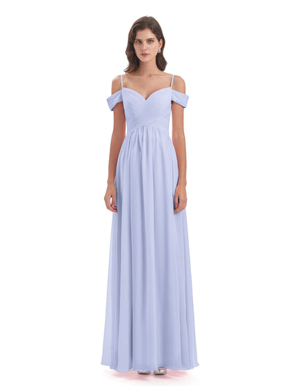 Mia A-line Off The Shoulder Long Bridesmaid Dresses