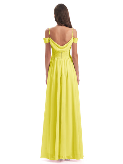 Mia A-line Off The Shoulder Long Bridesmaid Dresses