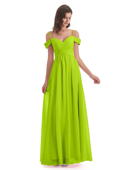 Mia A-line Off The Shoulder Long Bridesmaid Dresses