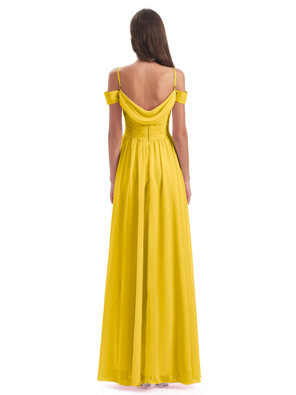 Mia A-line Off The Shoulder Long Bridesmaid Dresses