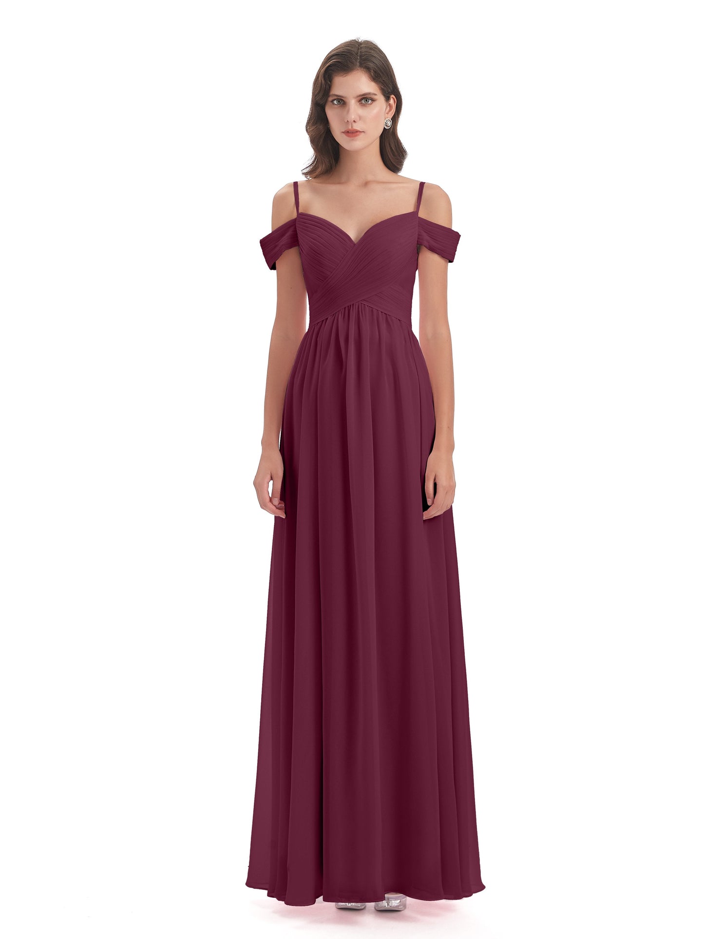 Mia A-line Off The Shoulder Long Bridesmaid Dresses