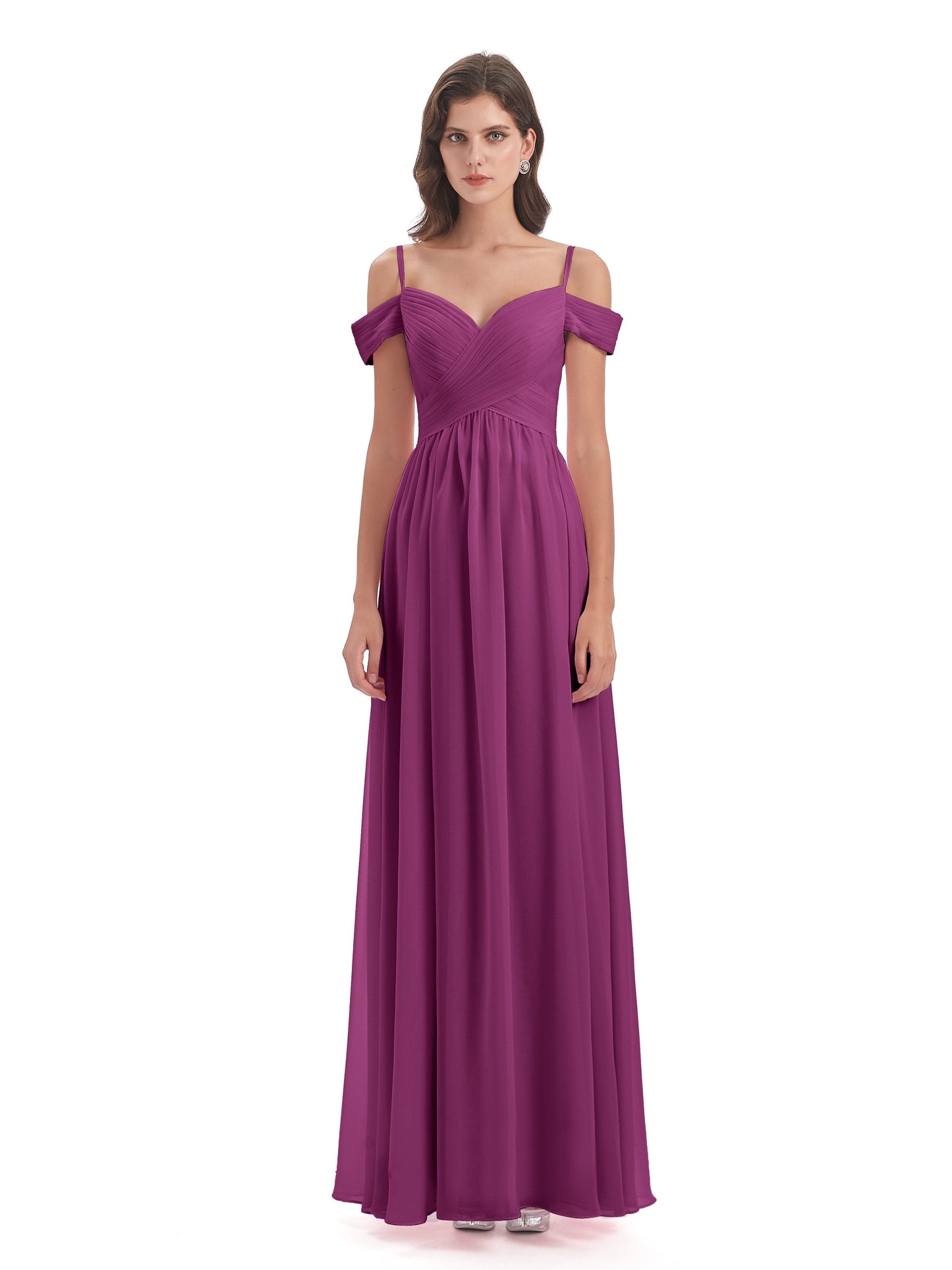 Mia A-line Off The Shoulder Long Bridesmaid Dresses