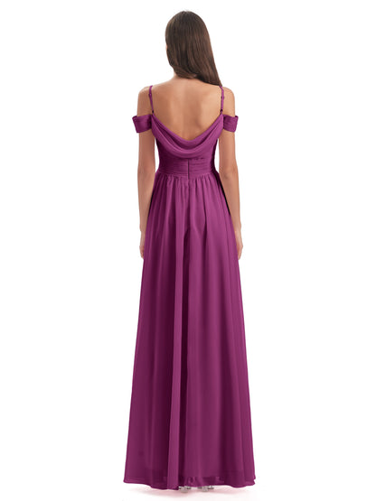 Mia A-line Off The Shoulder Long Bridesmaid Dresses