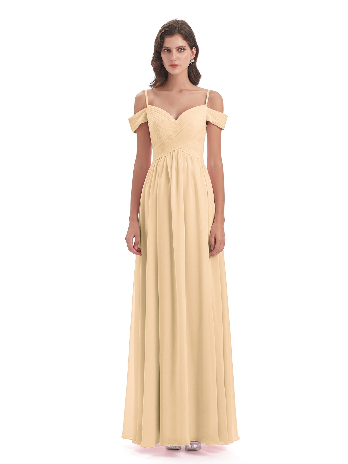 Mia A-line Off The Shoulder Long Bridesmaid Dresses