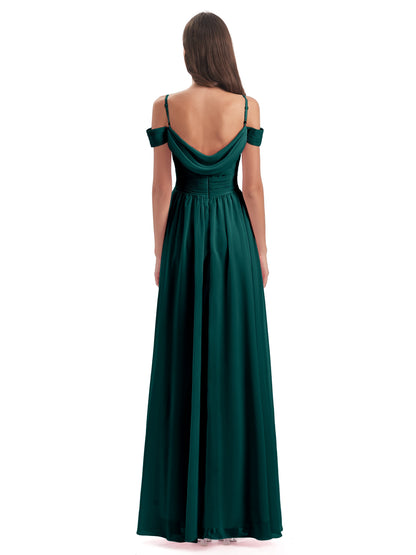 Mia A-line Off The Shoulder Long Bridesmaid Dresses