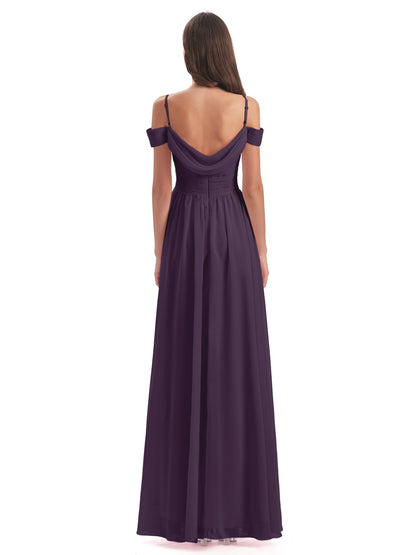 Mia A-line Off The Shoulder Long Bridesmaid Dresses