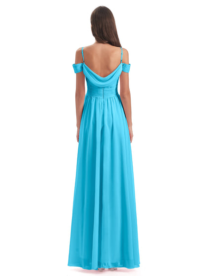 Mia A-line Off The Shoulder Long Bridesmaid Dresses