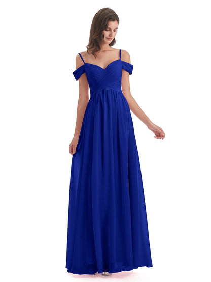 Mia A-line Off The Shoulder Long Bridesmaid Dresses