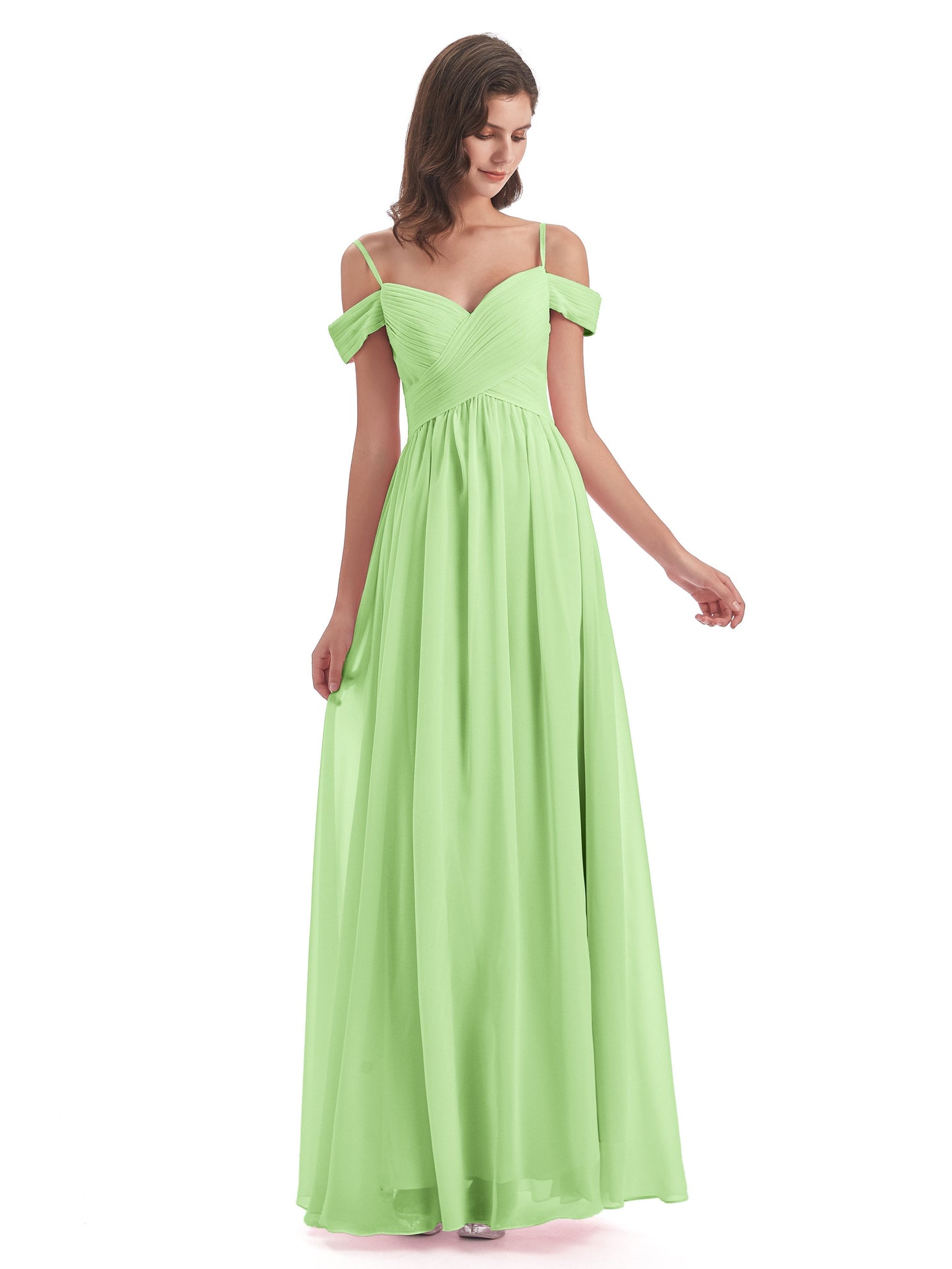 Mia A-line Off The Shoulder Long Bridesmaid Dresses