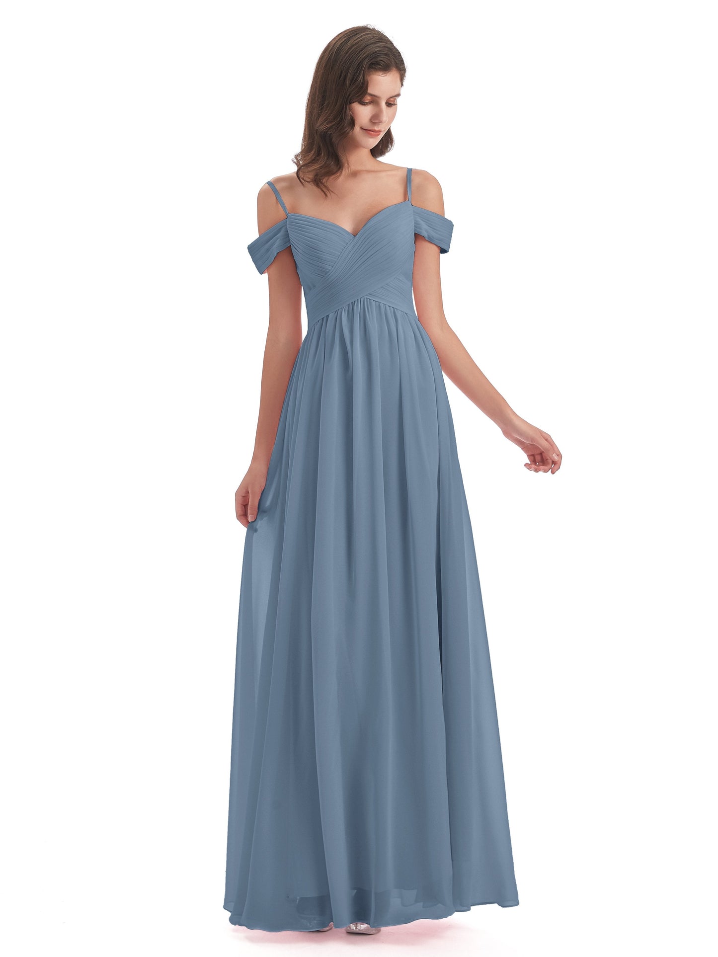 Mia A-line Off The Shoulder Long Bridesmaid Dresses