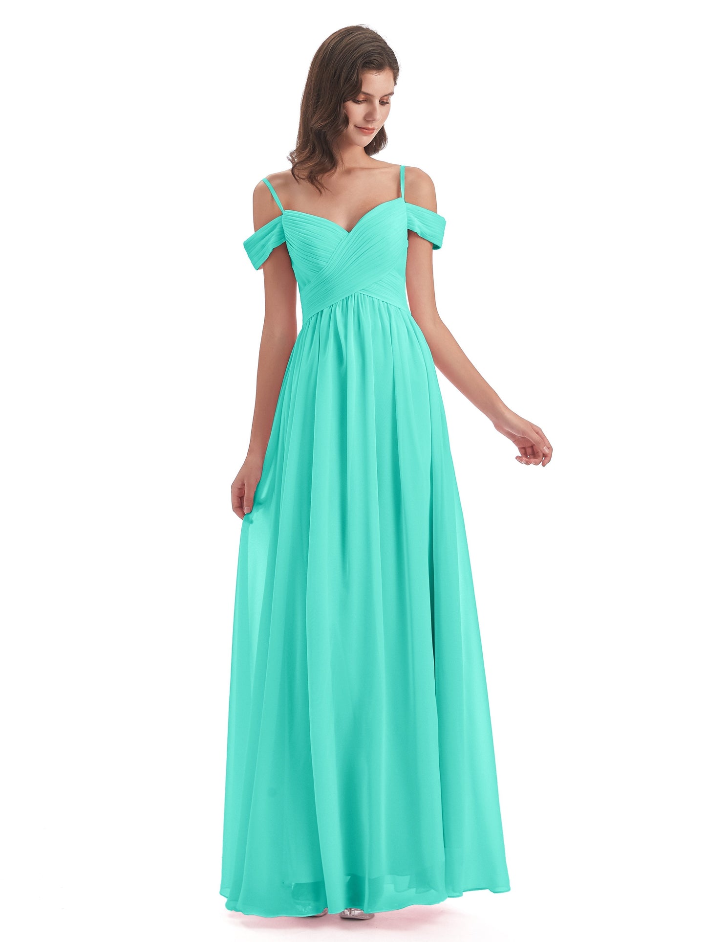 Mia A-line Off The Shoulder Long Bridesmaid Dresses