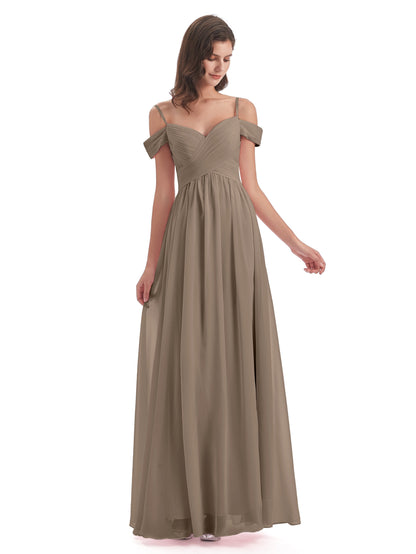 Mia A-line Off The Shoulder Long Bridesmaid Dresses