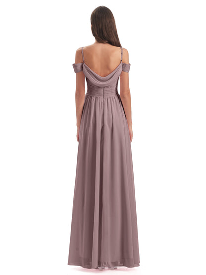 Mia A-line Off The Shoulder Long Bridesmaid Dresses