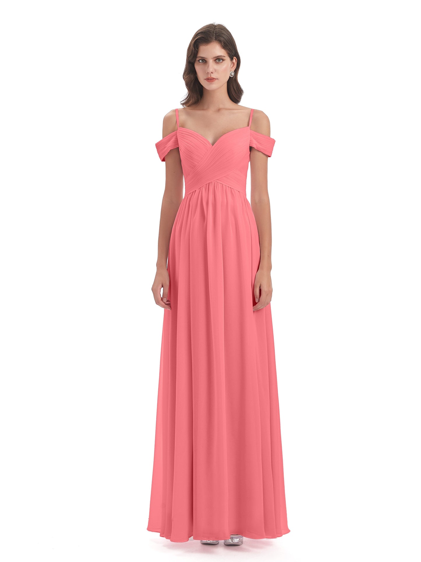 Mia A-line Off The Shoulder Long Bridesmaid Dresses