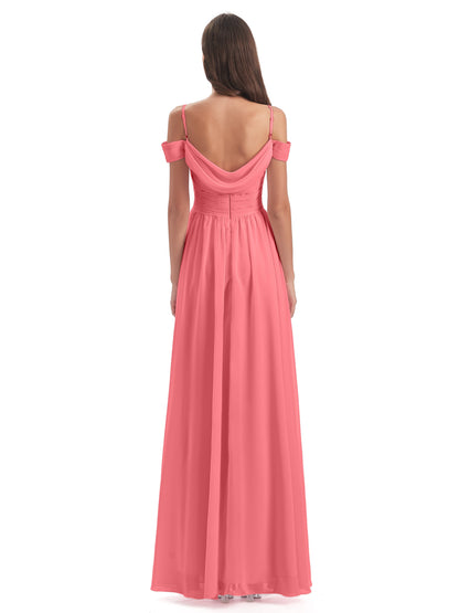 Mia A-line Off The Shoulder Long Bridesmaid Dresses