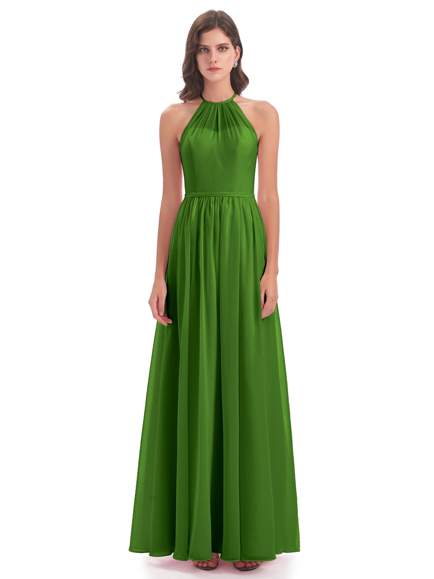 Micah Halter Open Back Chiffon Long Bridesmaid Dresses