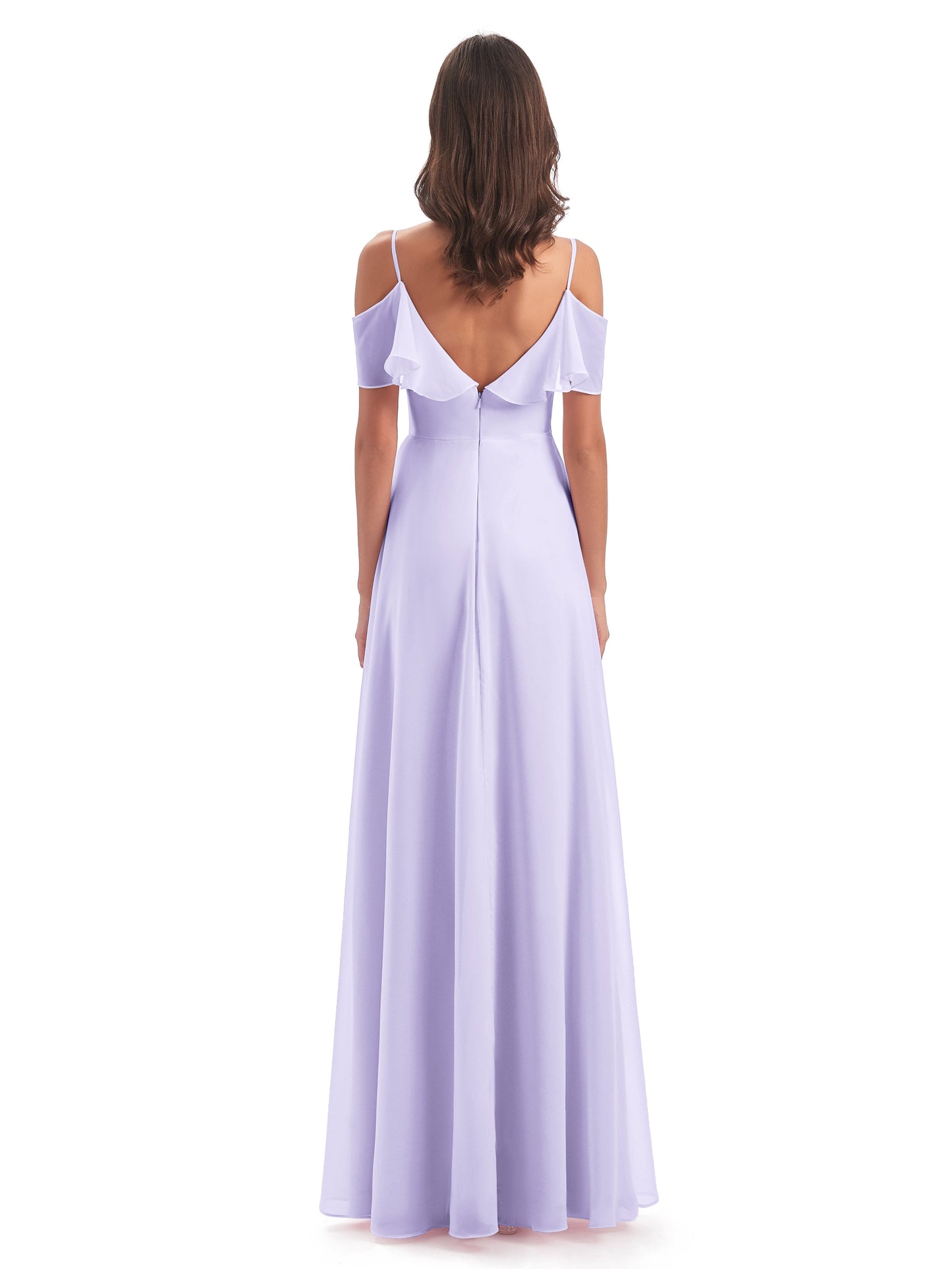 Miya A-line Floor Length Spaghetti Straps Ruffles Long Bridesmaid Dresses