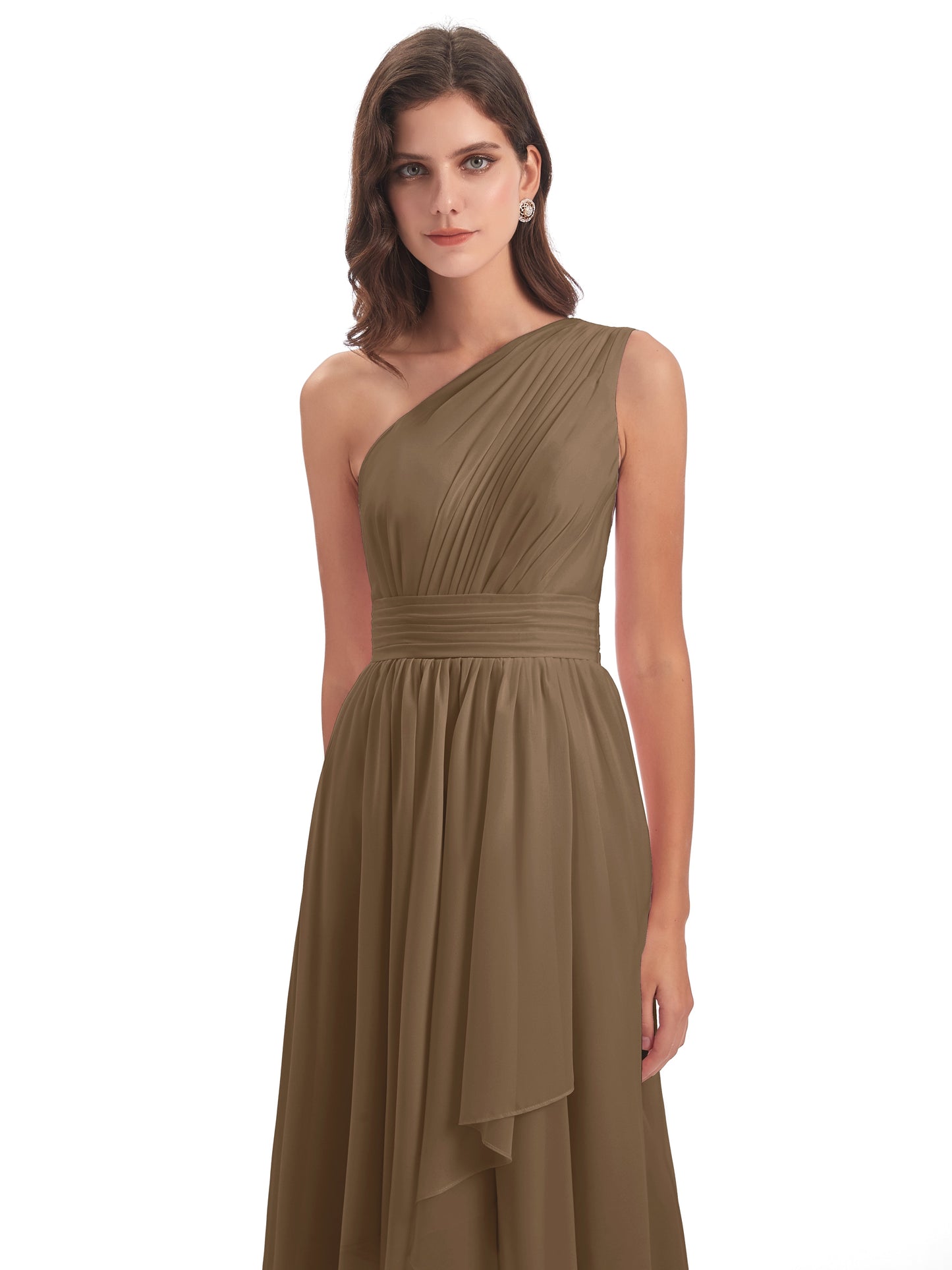 Monserrat One Shoulder High Low Chiffon Bridesmaid Dresses