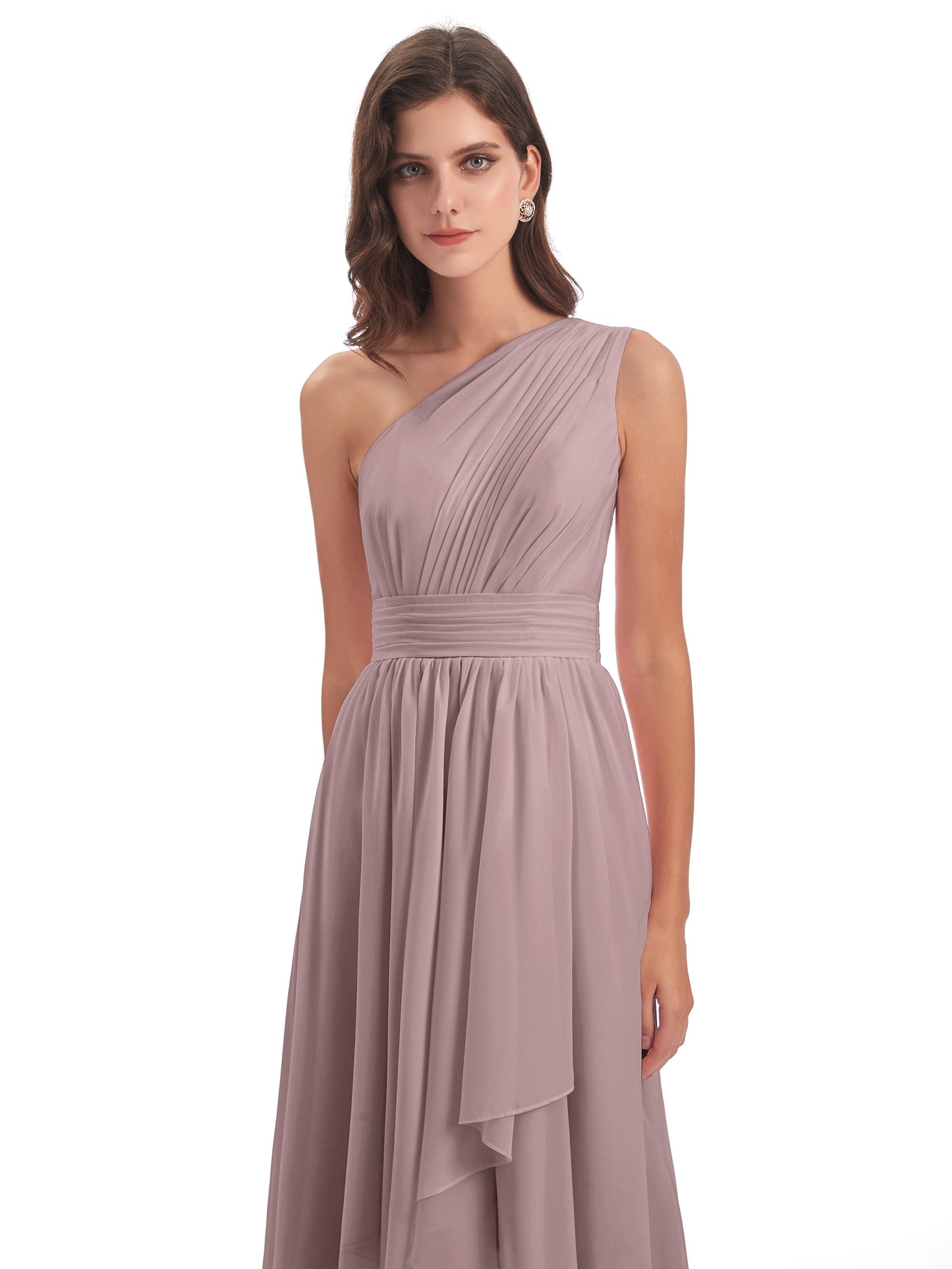 Monserrat One Shoulder High Low Chiffon Bridesmaid Dresses