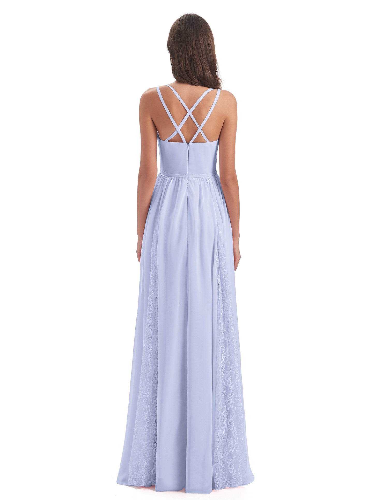 Nathalia Floor Length V-neck Chiffon Bridesmaid Dresses