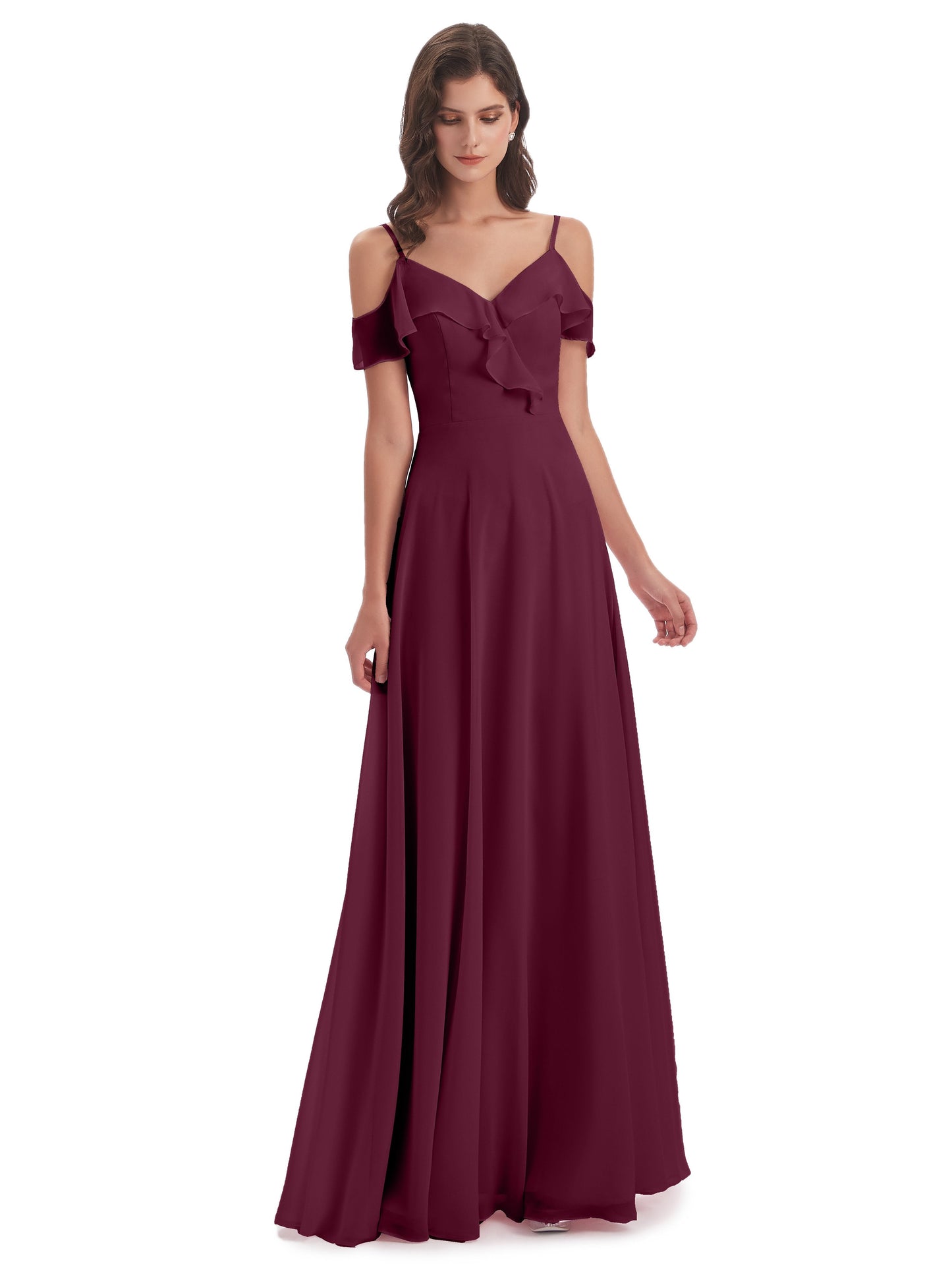 Penelope Sheath Off The Shoulder Long Bridesmaid Dresses