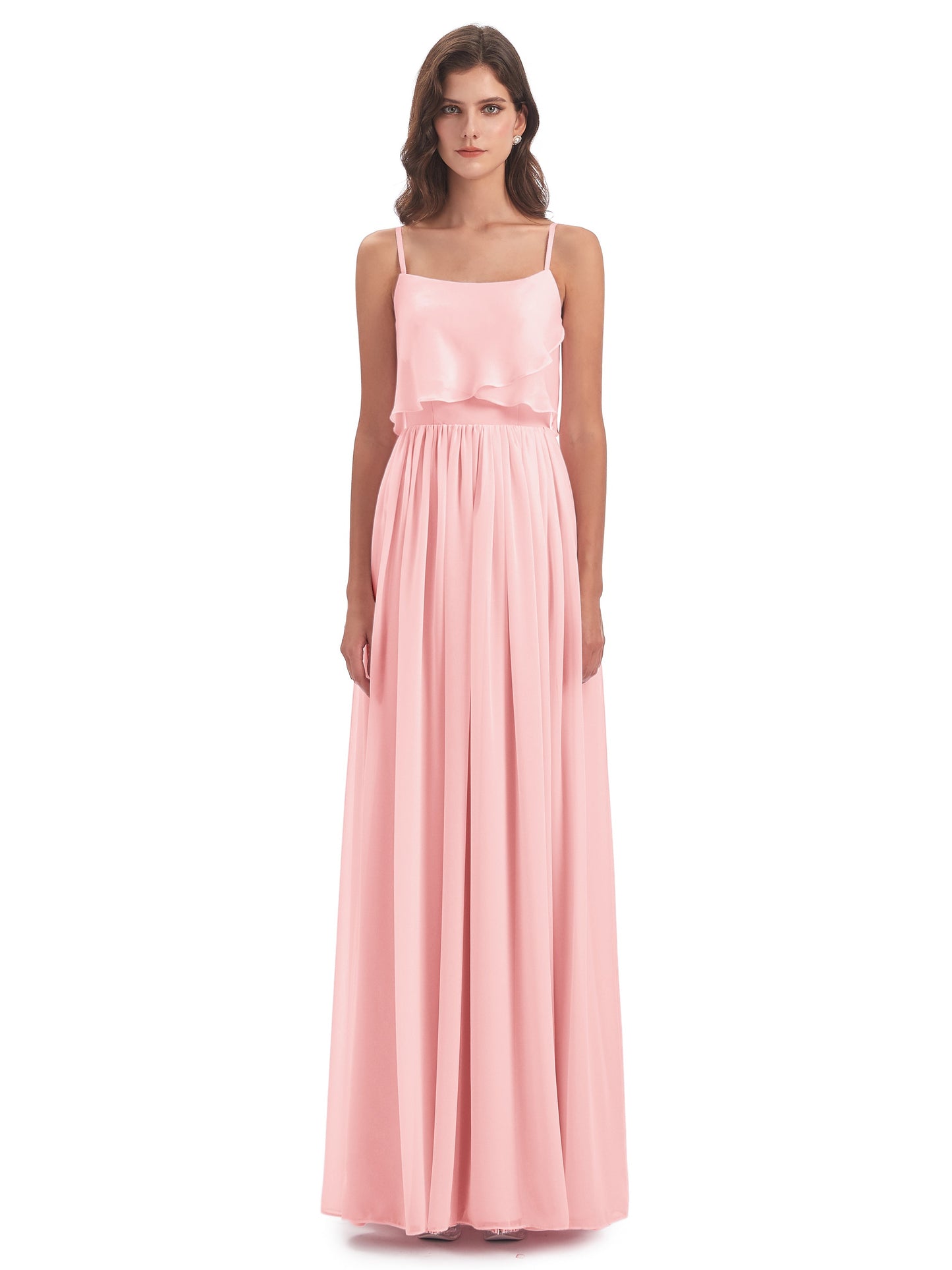 Riley A-line Spaghetti Straps Chiffon Bridesmaid Dresses