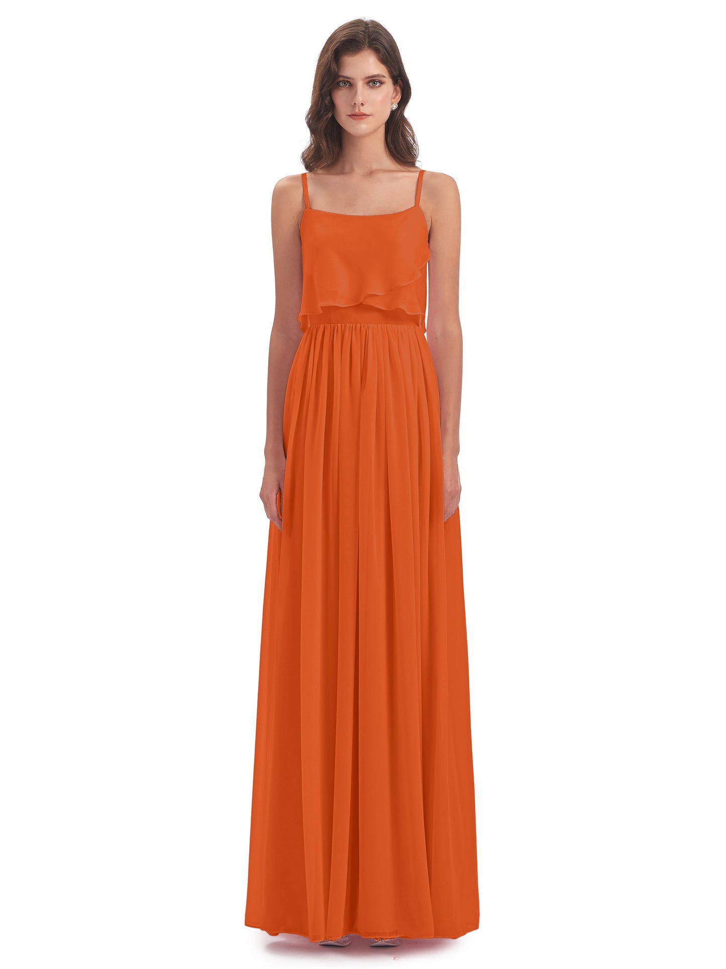 Riley A-line Spaghetti Straps Chiffon Bridesmaid Dresses