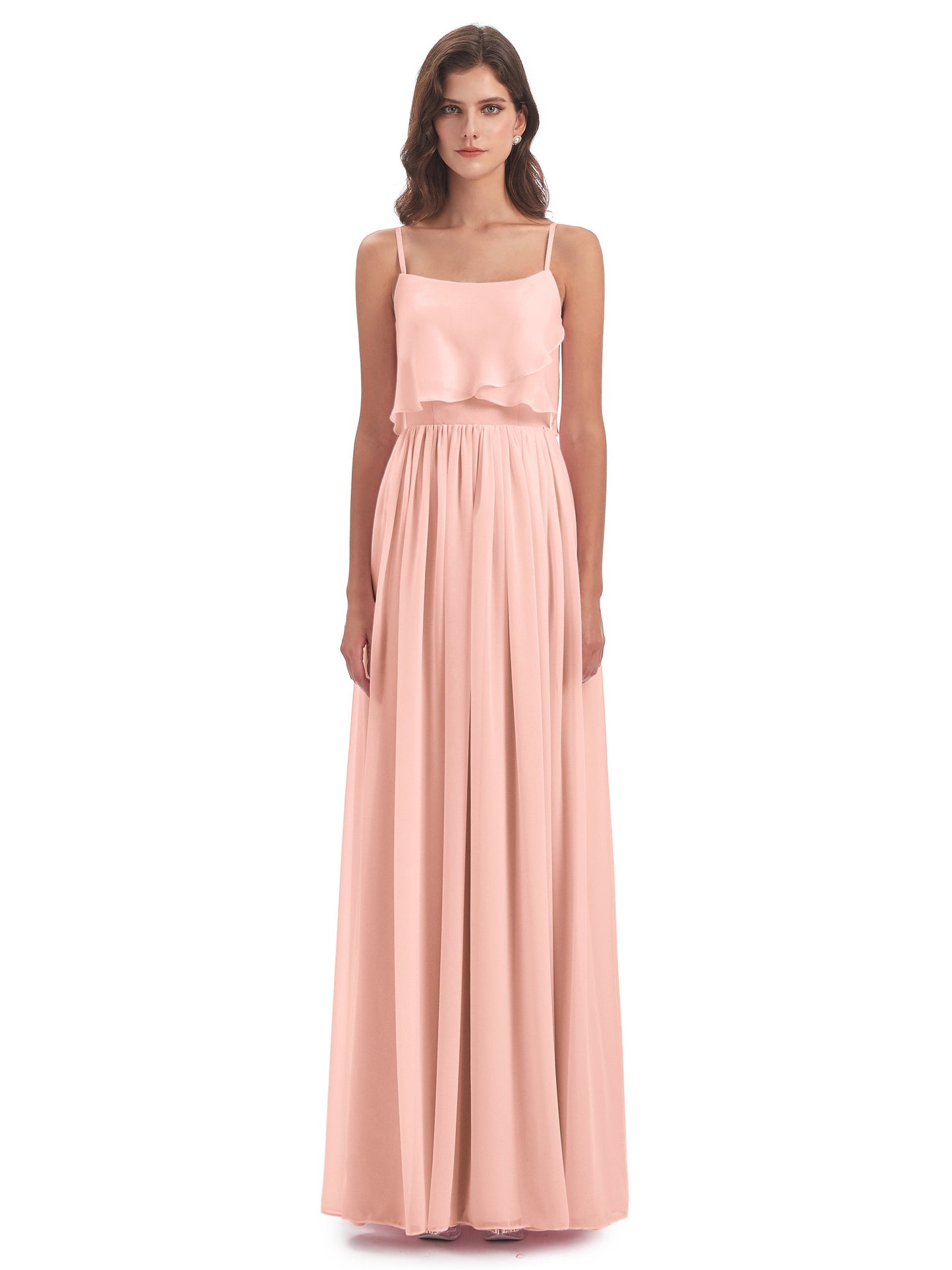 Riley A-line Spaghetti Straps Chiffon Bridesmaid Dresses