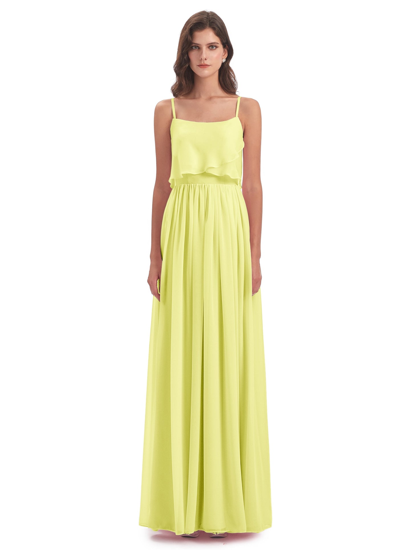 Riley A-line Spaghetti Straps Chiffon Bridesmaid Dresses