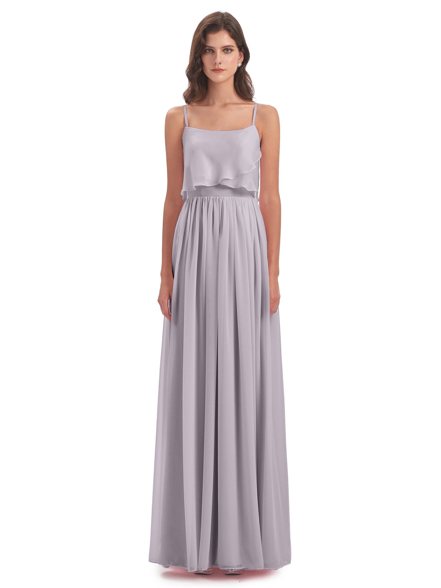 Riley A-line Spaghetti Straps Chiffon Bridesmaid Dresses