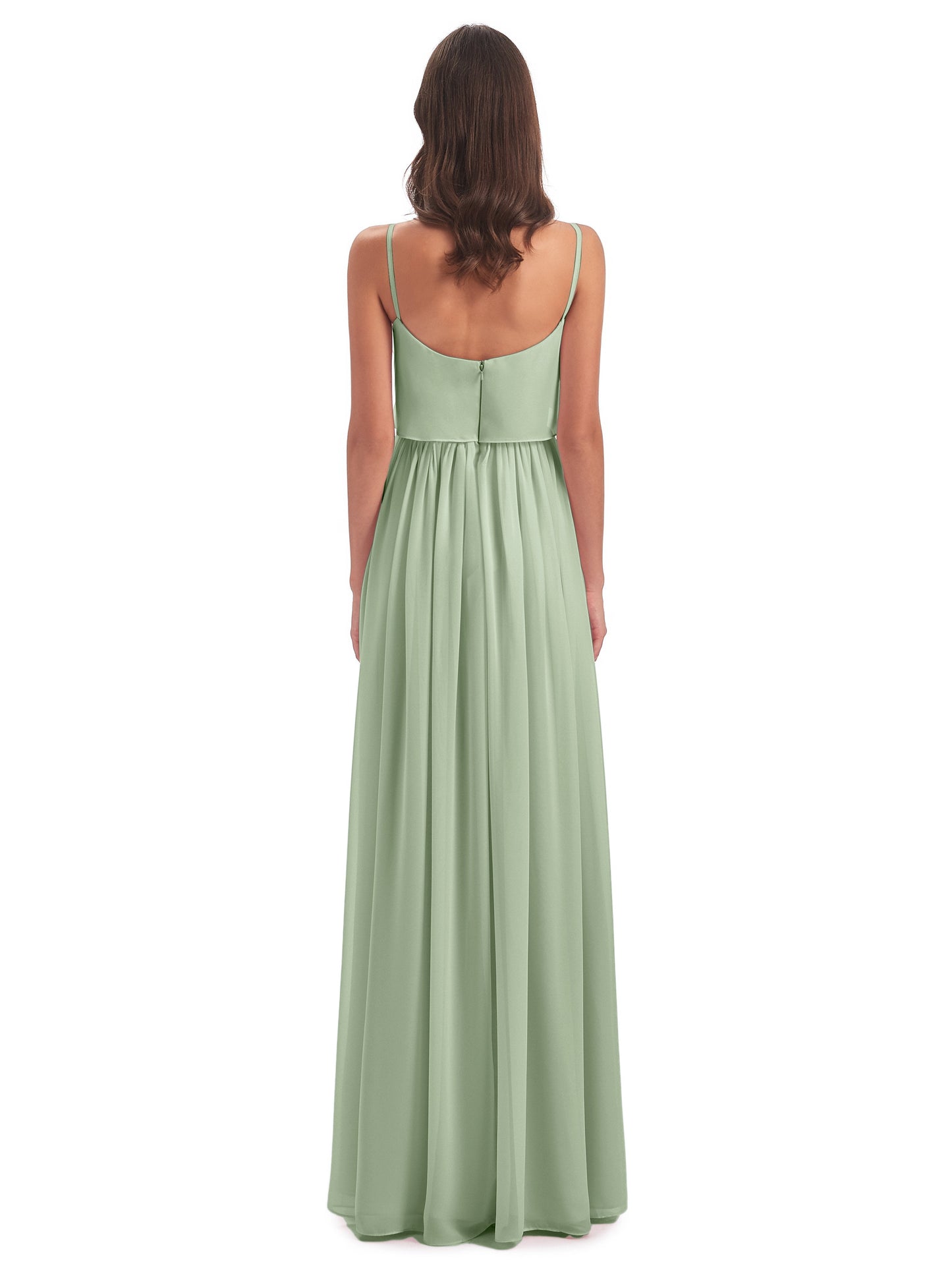 Riley A-line Spaghetti Straps Chiffon Bridesmaid Dresses