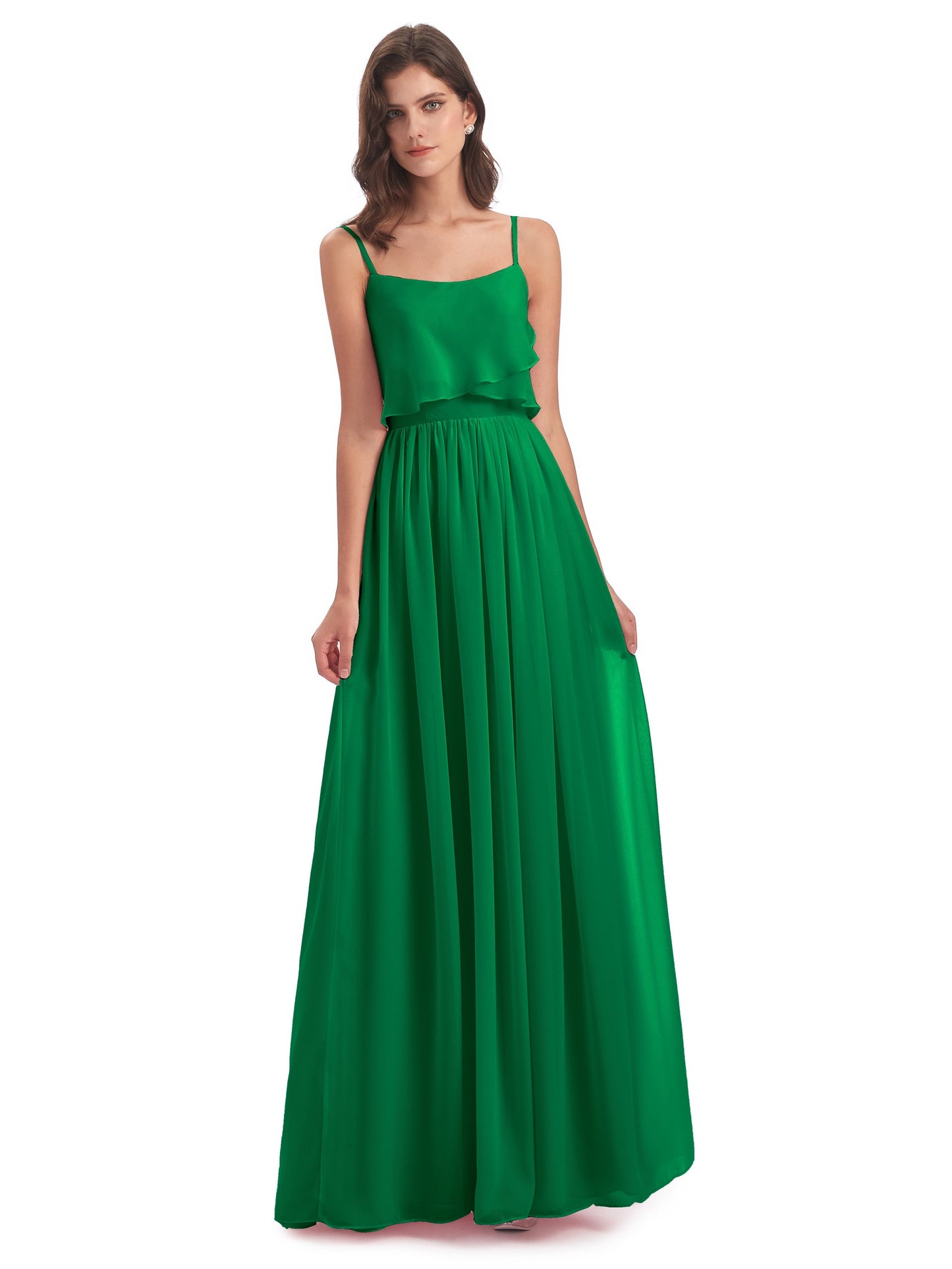 Riley A-line Spaghetti Straps Chiffon Bridesmaid Dresses