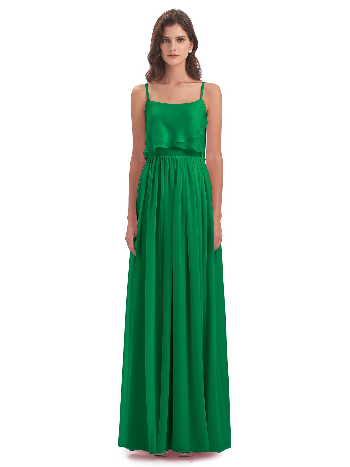 Riley A-line Spaghetti Straps Chiffon Bridesmaid Dresses