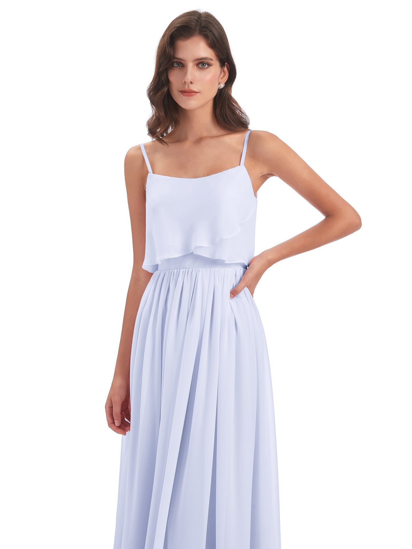 Riley A-line Spaghetti Straps Chiffon Bridesmaid Dresses