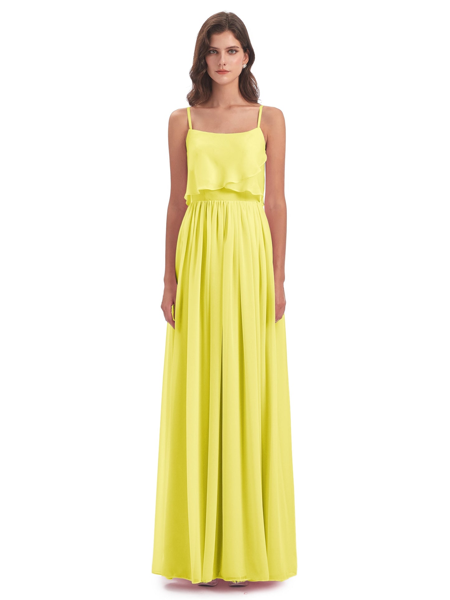 Riley A-line Spaghetti Straps Chiffon Bridesmaid Dresses