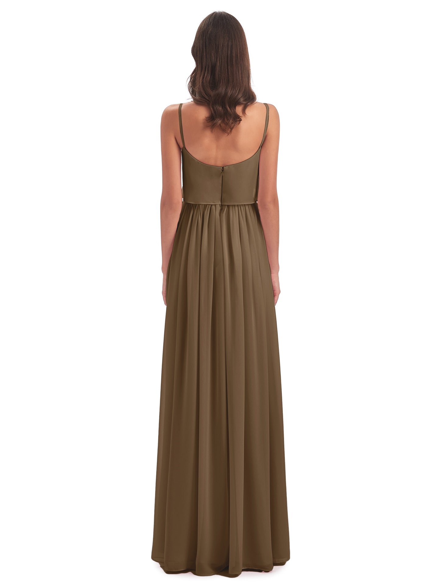 Riley A-line Spaghetti Straps Chiffon Bridesmaid Dresses