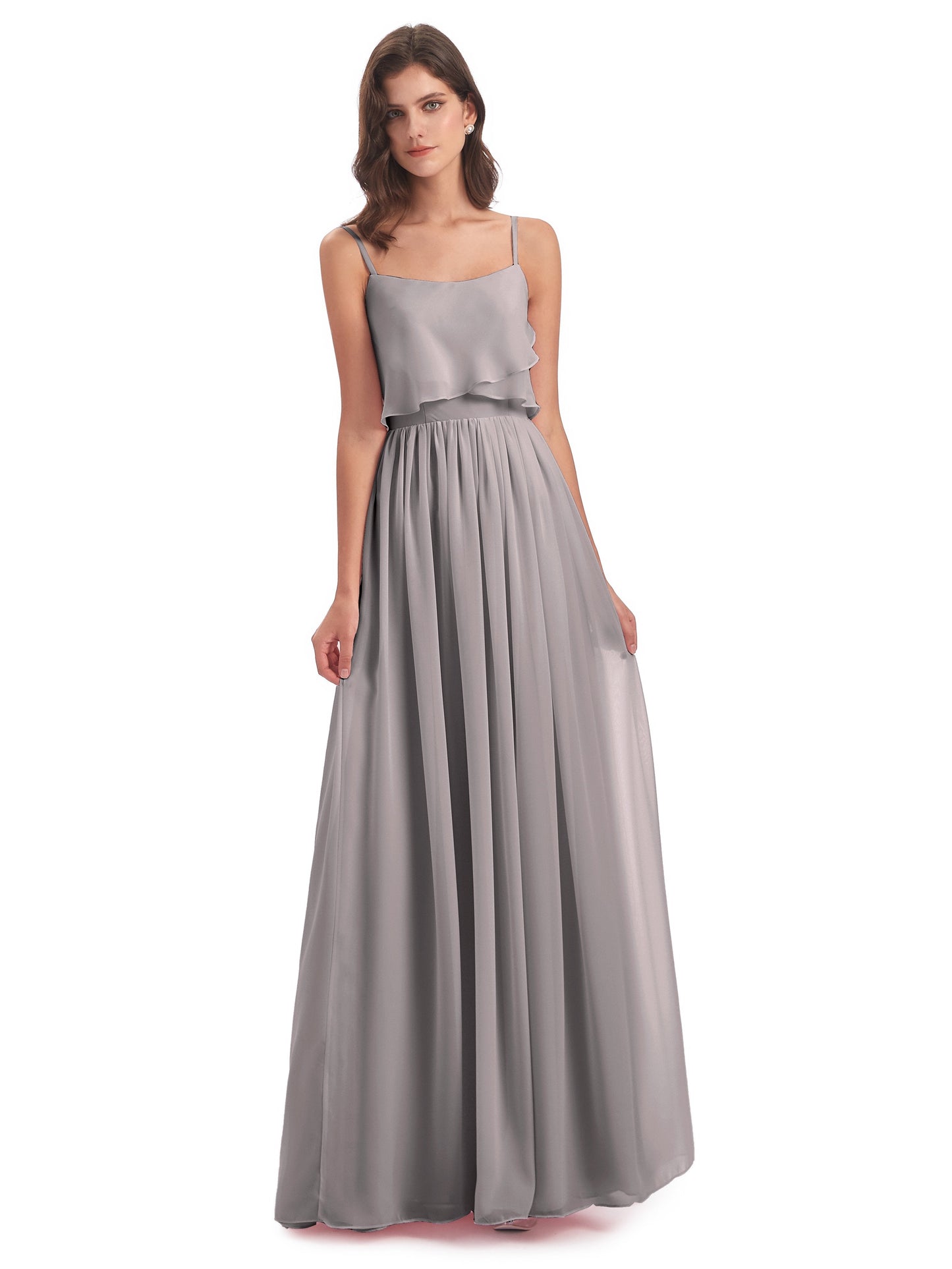 Riley A-line Spaghetti Straps Chiffon Bridesmaid Dresses