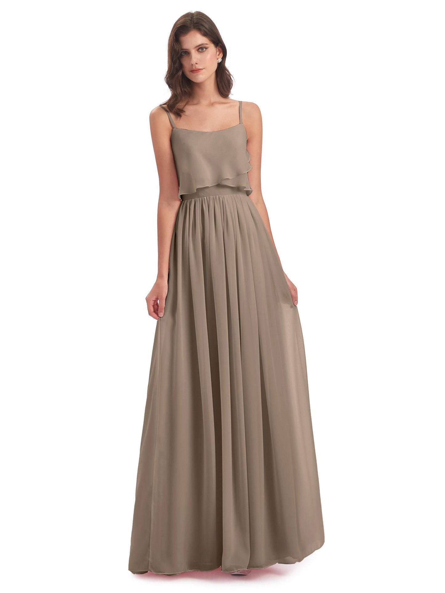 Riley A-line Spaghetti Straps Chiffon Bridesmaid Dresses