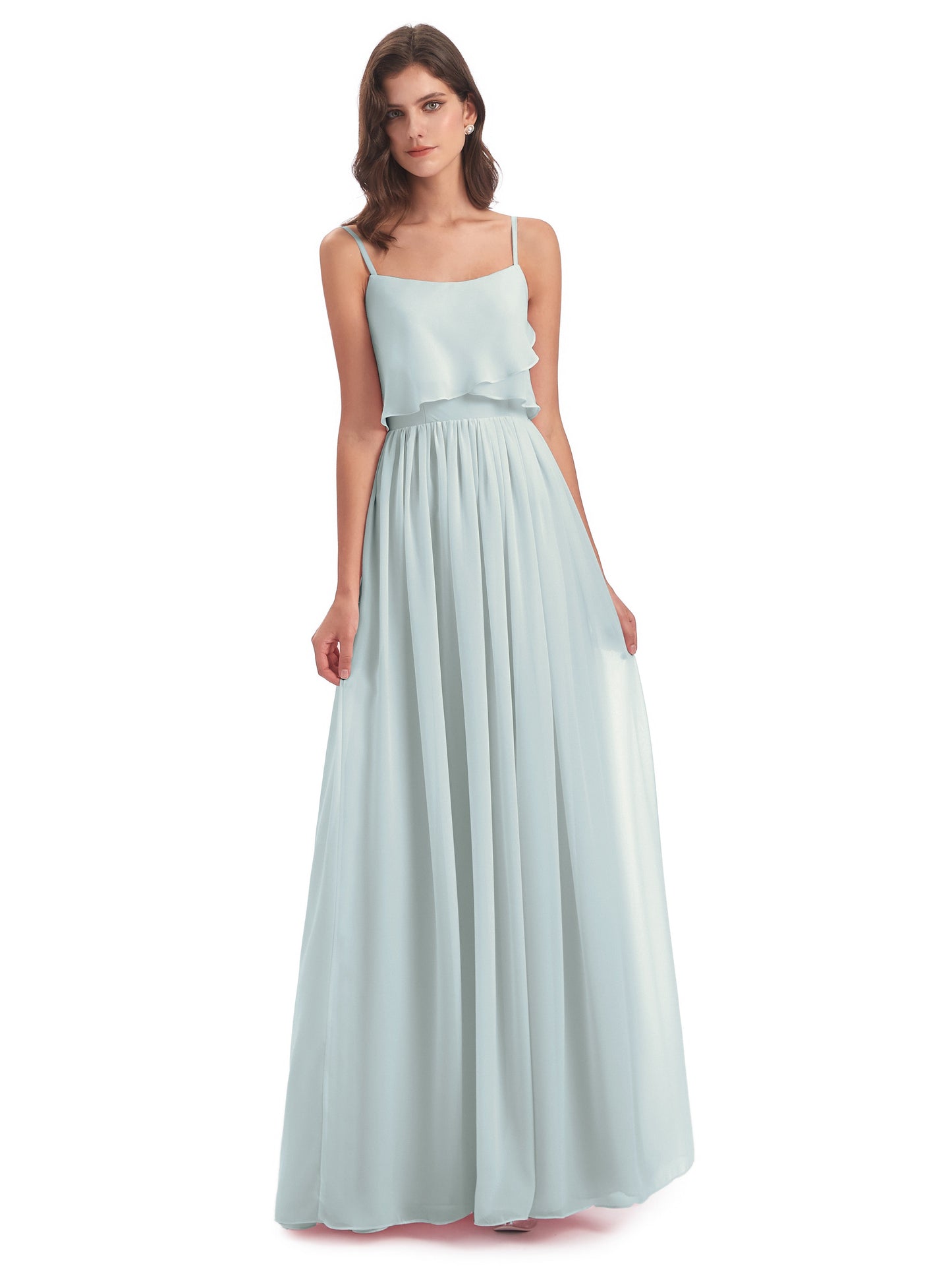 Riley A-line Spaghetti Straps Chiffon Bridesmaid Dresses
