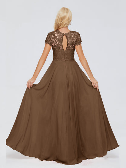 Cicinia Rose A-Line Cap Sleeves Lace Bridesmaid Dresses With Pockets