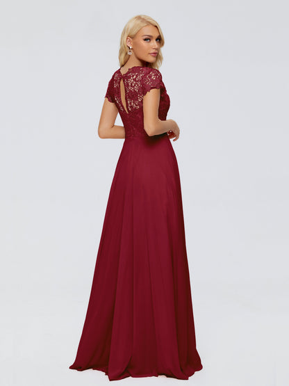 Cicinia Rose A-Line Cap Sleeves Lace Bridesmaid Dresses With Pockets