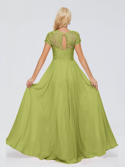 Cicinia Rose A-Line Cap Sleeves Lace Bridesmaid Dresses With Pockets